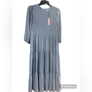 MARBELLA WARM CLASSIC BLUE MAXI DRESS. Skirt Society brand.  NWT